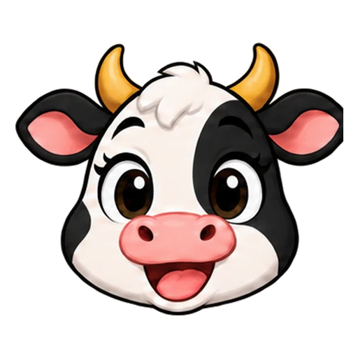 Vache joyeuse avec sa mamelle